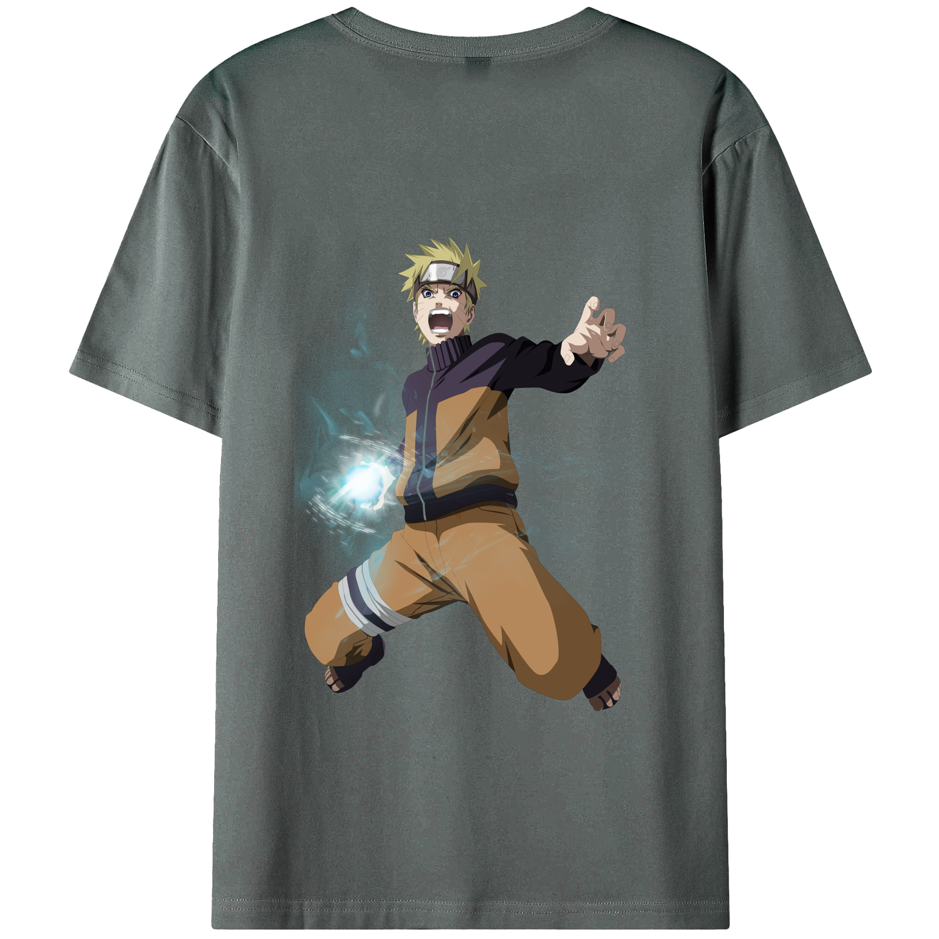 （画像用） NARUTO -ナルト- うずまき ナルト Uzumaki Naruto 綿100％ メンズ半袖Tシャツ（バックプリント） 通気性